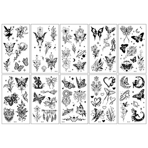 <span class=keywords><strong>Tatuaje</strong></span> Temporal de Mariposa y Flor para <span class=keywords><strong>Mujer</strong></span>, Adhesivo de <span class=keywords><strong>Tatuaje</strong></span> Temporal Impermeable para <span class=keywords><strong>Brazo</strong></span> de <span class=keywords><strong>Mujer</strong></span> - Product Image 5