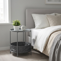 Table basse de salon naturelle avec pieds en métal, idéale pour salon, chambre ou balcon
