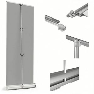 Portable Aluminum Frame Backdrop Banner Easy Advertising Transport for Events Trade Shows-Includes Carrying Case Step <b>Repeat</b> - Product Image 5