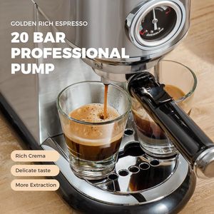 Cafetera Espresso Semiautomática, Bomba de Acero Inoxidable, Calentador de Tazas Programable, Espumador de Leche, 1450W - Product Image 3