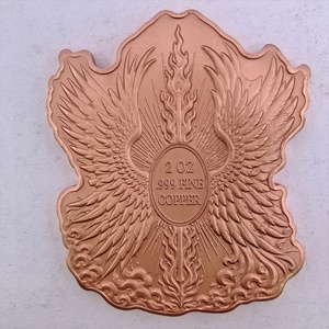 Barra de cobre fino 999 de 2OZ, Moneda de desafío irregular de Ángel y Demonio con alto relieve 3D, Coleccionable Cielo y Infierno - Product Image 2