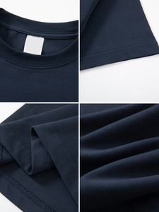 Men Short Sleeves T Shirt High Quality Boxy Streetwear Tshirt Custom Logo Heavyweight Breathable Blank Cropped Plain T-Shirt - Product Image 4