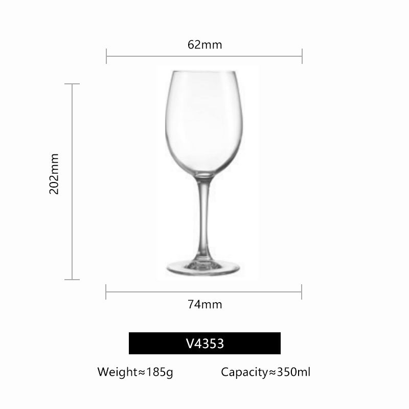 Verre à vin bordeaux classique transparent de 350 ml