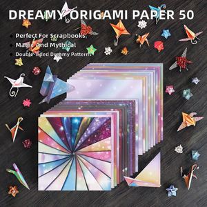 Papel de Origami de Fantasía, 50 Hojas de 6x6 Pulgadas, Patrones Etéreos de Doble Cara, Manualidades Mágicas, Míticas y Celestiales - Product Image 2