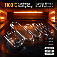 Barquette en verre de quartz de laboratoire haute pureté, résistante à la chaleur 1100°C ° Support de plaquettes en quartz transparent pour la recherche en semi-conducteurs OEM ODM