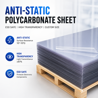 Feuille acrylique ESD transparente antistatique PC/PMMA de 10^6 à 10^8 pour les environnements de production électronique