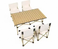 Juego de sillas de mesa plegable con rollo de aluminio portátil de alta resistencia moderno para acampar al aire libre Picnic barbacoa duradero ligero a precio