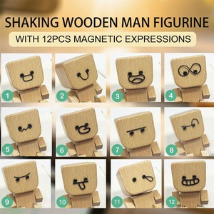 ตุ๊กตาไม้สำหรับเขย่าเท้าตุ๊กตาไม้ที่มีแม่เหล็ก12ชิ้น - Product Image 4