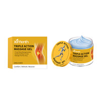 Gel Crème de Massage Triple Action Apaisant pour les Douleurs Articulaires et Osseuses, Relaxant Musculaire, Soulagement des Douleurs Corporelles et des Genoux
