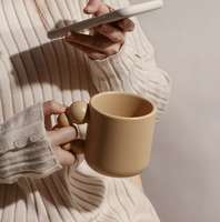Mug à café en céramique écologique avec poignée rotative, résistant à la chaleur, grand mug en céramique pour enfants, restaurants, mug à thé en stock, cadeau