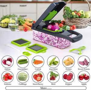 Good Quality Manual Multifunctional <b>Vegetable</b> <b>Cutter</b> Potato Onion Slicer Chopper Stainless Steel Blade PP Body Hand Wash Only - Product Image 3