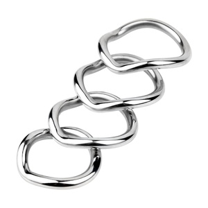 FRRK New Design Metal Penis Cock Ring Set Small Large Delay Time Cock Ring Ball Stretcher Bondage Erection Sex <b>Toy</b> <b>Man</b> - Product Image 5