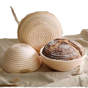 Cestino per il pane intrecciato in stile rattan, rotondo, cestino