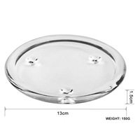 Plaques de bougie en verre transparent, petite assiette de bougie ronde plateau de verre support de dessous de verre pour pilier bougie Table à manger centres de Table de mariage
