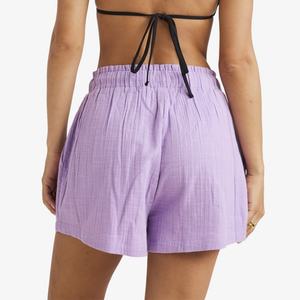 Costume décontracté en lin 100% personnalisé, chemise à manches longues et short de couleur unie, nouvelle mode féminine 2025 - Product Image 6