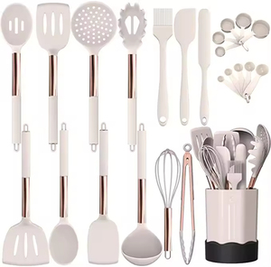 <b>Silicone</b> Cooking Utensil Set Kitchen Utensils Set with Copper Handle 24 Pcs Kitchen Gadgets <b>Tools</b> Set Non-stick Heat - Product Image 1