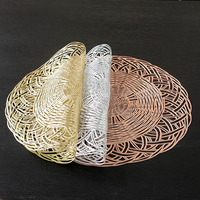 Set de table rond en PVC imperméable, résistant à l'huile et isolant thermique, style européen et luxe léger, 38 cm, pour hôtels, restaurants, cafés