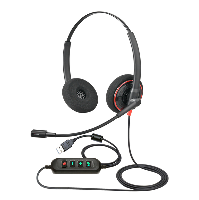 QM 2D-M USB Office Call Center Headset Headphone Headphones Telephone Headsets Usb Mute with Mic Microphone for Call Center