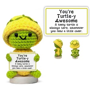 Peluche tortue positive faite main au crochet, mini-poupée amigurumi tricotée, cadeau décoratif au crochet pour le bureau et la maison - Product Image 2