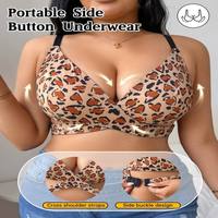 Haut d'été en maille léopard sans coutures, dos croisé incurvé, dos nu, push-up, bonnet complet, sans armatures, respirant, une pièce