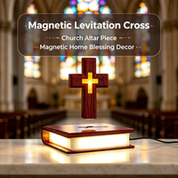 HCNT Nuevo Diseño, Biblia Flotante con Levitación Magnética, Decoración para el Hogar, Luces Ecológicas, Regalo Personalizado, Decoración Artística