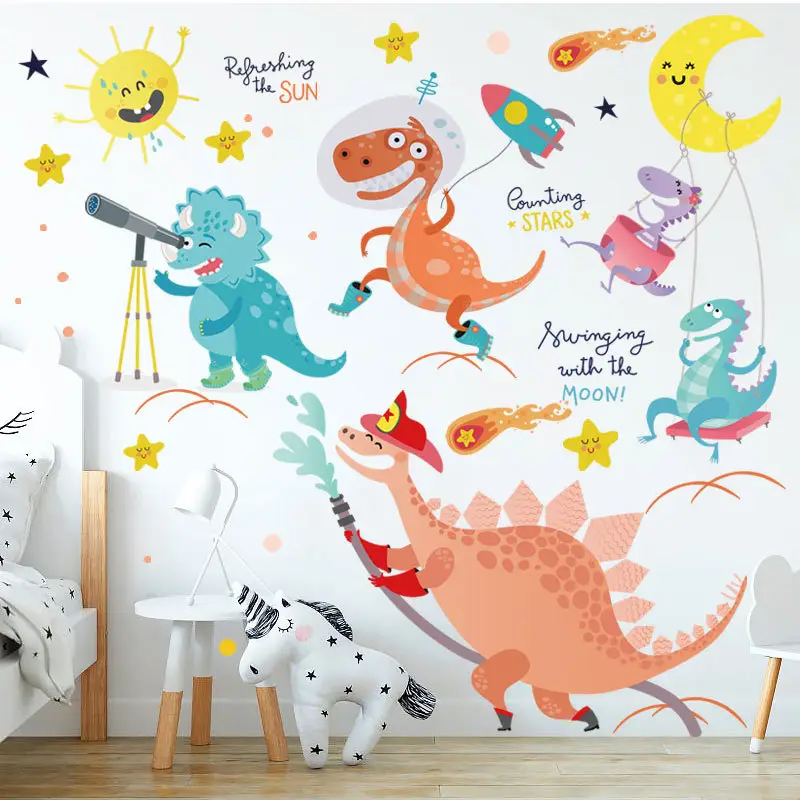 Kawaii Wall Decoration Dinosaur Bedroom Wall Stickers For Kids Room