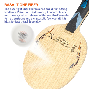 Loki Rxton 9Pro Inner 5+2 Basalt GNF Fiber - Telaio da Ping Pong con Superficie in Limba per Giocatori di Attacco Veloce e Looping - Product Image 2