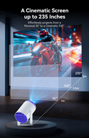 Projecteur portable JUNUO TURN1 4K Mini Smart Android 14 200 Lumens Rotation 180° Diffusion sans fil pour utilisation en extérieur