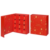 Boîte de calendrier de l'avent rose personnalisée avec logo, emballage cadeau compte à rebours 12/24/25 jours, vente en gros OEM ODM
