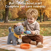 Jouets en peluche interactifs pour enfants Tumama, chat britannique à poils courts bleu réaliste, robot chat qui marche, pour les enfants de 3 ans et plus