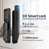 Cerradura Inteligente para el Hogar UIELOCK QA70 con Reconocimiento Facial 3D, Huella Dactilar, para Puerta de Madera y Aluminio, Acceso Remoto por WIFI Tuya, Datos en la Nube, para Apartamentos y Oficinas