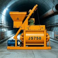 Bétonnière à double arbre JS750, 750L, haute efficacité, pompe malaxeuse forcée, productivité 5m³/h pour la construction préfabriquée