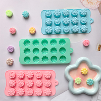 15-Loch Blumenförmige Schokoladenform, Silikon-Bonbonform, Keks-Eisform, Kuchendekoration, DIY-Wachsblock-Herstellung