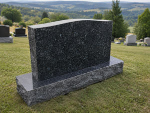 Pierre tombale moderne en granit bleu perle, monument funéraire vertical de style américain traditionnel par Union Stone - Product Image 5