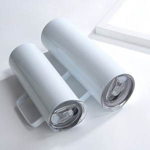 Sublimation Skinny Tumbler with Handle Sublimation Blank 30oz Tumbler <b>Double</b> <b>Wall</b> with Metal Straw 12oz 20oz 30oz Minimalist - Product Image 4