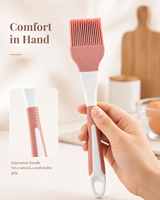 Ensemble d'ustensiles de cuisson en silicone 5 pièces, résistant à la chaleur, de qualité alimentaire : fouet, pince alimentaire, pinceau à huile, racloir ménager, spatule de cuisine