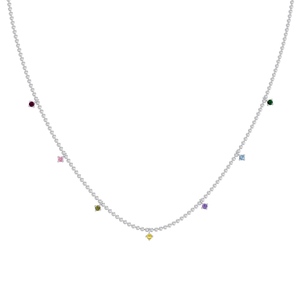 Collier ras du cou tendance Dylam en argent S925 avec petits pendentifs scintillants, effet bling-bling, pour femme, avec zircone 5A - Product Image 1