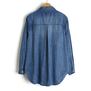 Nuova <span class=keywords><strong>Camicia</strong></span> in Denim Personalizzata <span class=keywords><strong>da</strong></span> <span class=keywords><strong>Donna</strong></span>, Top Blu a Maniche Lunghe, Blusa in <span class=keywords><strong>Jeans</strong></span> alla Moda, <span class=keywords><strong>Camicia</strong></span> in Denim Morbido <span class=keywords><strong>da</strong></span> <span class=keywords><strong>Donna</strong></span> - Product Image 2
