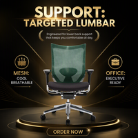 Chaise de bureau exécutive en maille avec support lombaire et base chromée pour salle de réunion et bureau