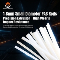 Barre en plastique extrudée sur mesure de petit diamètre (1 mm-6 mm) en PA6/Nylon - Tailles personnalisées - Certifiée ISO9001