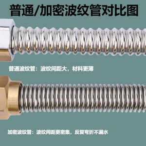 Tuyau ondulé en acier inoxydable Huixin 304, 1,6 MPa, connecteur en laiton pour entrée d'eau chaude et froide - Product Image 1