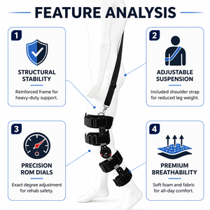 <span class=keywords><strong>Rodillera</strong></span> Ortopédica Ajustable Tipo Tirador con Correa Trasera, <span class=keywords><strong>Rodillera</strong></span> Cómoda para LCA - Product Image 4