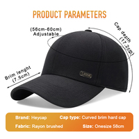 Casquette de baseball structurée 6 panneaux en sergé de coton, visière incurvée, plaque métallique classique, réglable, style business décontracté, vente en gros