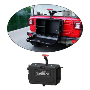 Camping Off Road Aleación de aluminio Puerta trasera Caja de herramientas de almacenamiento exterior para Jeep Wrangler