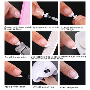 100 pièces de faux ongles en ABS, forme fleur de prunier française, demi-couverture, pour extension de manucure - Product Image 5