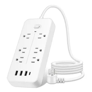 New Product US Surge Protector USB Power Strip 6 Hole Grounded Outlet Extender1.2m 3 USB 6 Outlets Plug Adapter