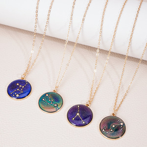 Collar con Colgante de Humor que Cambia de Color con la Temperatura, Collar con 12 Constelaciones del Zodiaco, Joyería, Regalos de Cumpleaños - Product Image 2