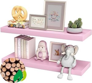 Ensemble de 3 étagères murales en bois naturel <span class=keywords><strong>rose</strong></span> en forme de U peint pour salle de bain et salon - Product Image 1