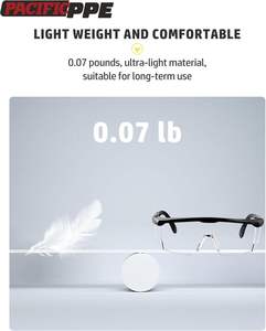 Lunettes de sécurité PPE 2 pièces pour hommes et femmes, conformes à la norme ANSI <span class=keywords><strong>Z87</strong></span>, monture en polycarbonate non traité, verres enveloppants, réglables, protection de laboratoire - Product Image 6