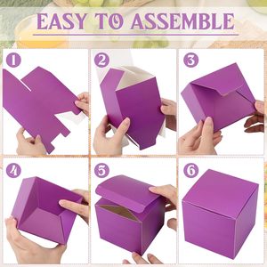 Cajas de Regalo Coloridas, Cajas de Regalo Pequeñas de Cartón <span class=keywords><strong>con</strong></span> Tapas, Paquete de Cajas de Papel Kraft Cuadradas de 4 x 4 x 4 Pulgadas para Ensamblar, para Cumpleaños - Product Image 4